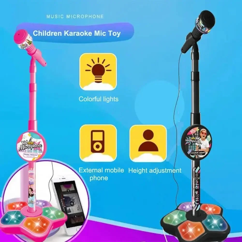 Song With Musical Instrument - キッズマイク スタンド付き カラオケソング 縦型マイク 楽器おもちゃ 脳トレ