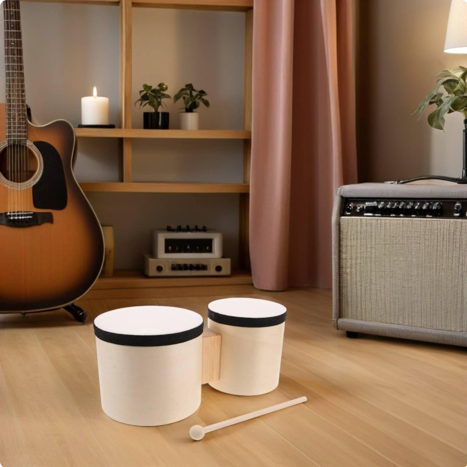 Bongo Drum Set - ボンゴドラムセット 簡単に習得できる打楽器 天然木製