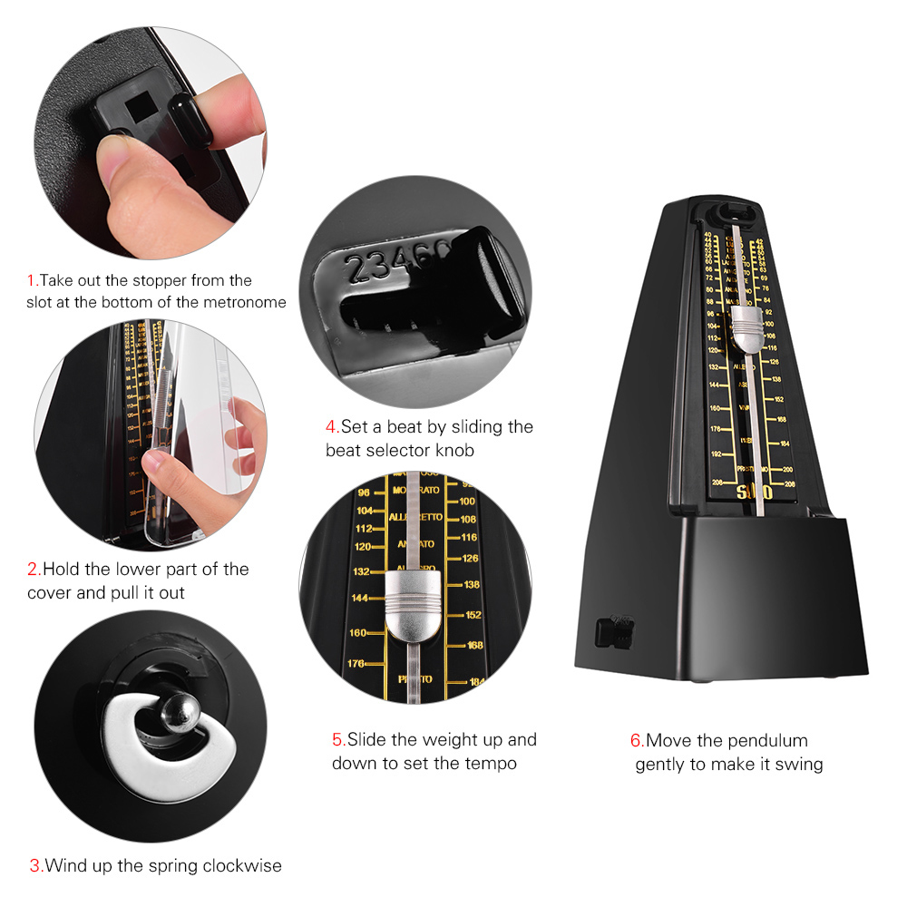 標準ユニバーサル機械メトロノーム ABS 素材ギターバイオリ - Musical Instrument Veena のレビューと価格