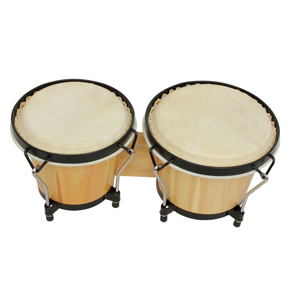 木製ボンゴドラムセット 5.5インチ＆6インチ ナチュラルパ - Bongo Drum Set のレビューと価格