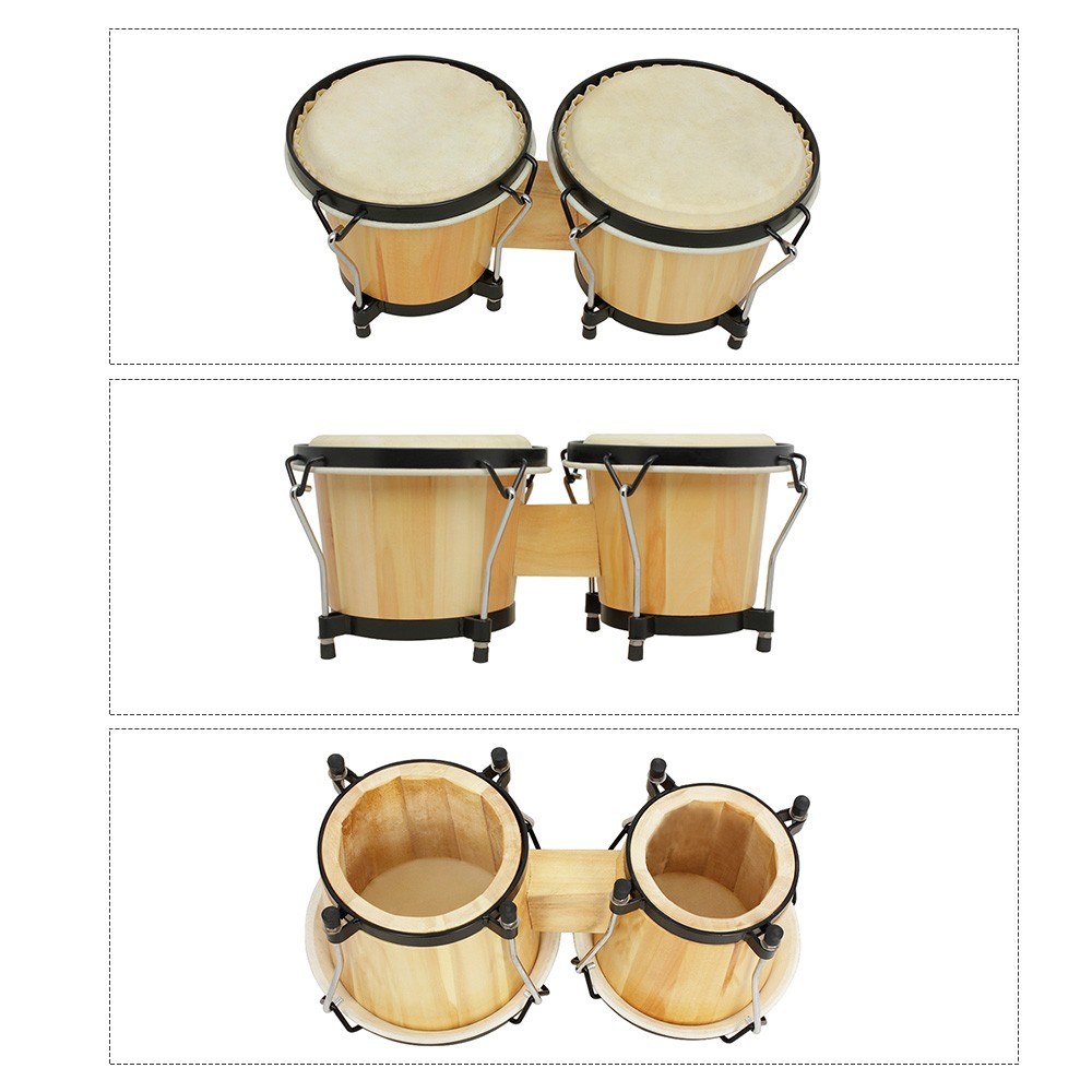 木製ボンゴドラムセット 5.5インチ＆6インチ ナチュラルパ - Bongo Drum Set のレビューと価格