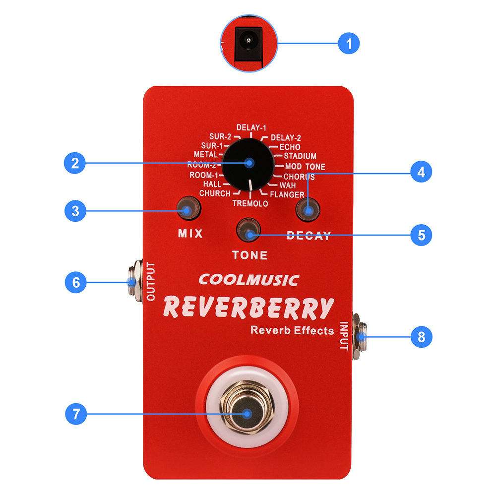 Coolmusic 新しいデジタルリバーブペダルエレキギター - Musical Instrument Amplifier のレビューと価格