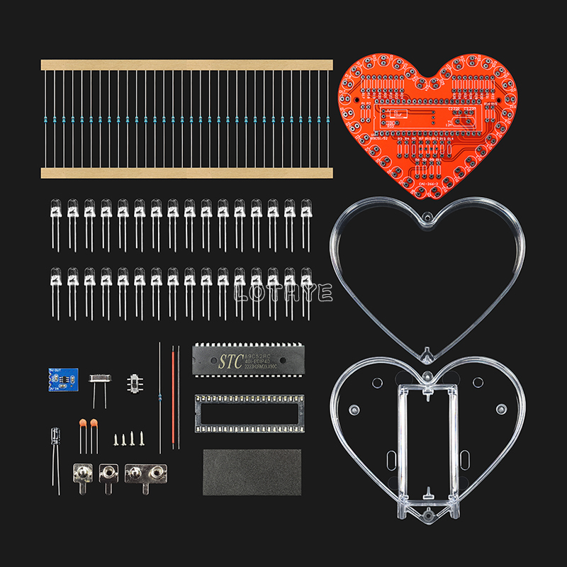 回転する水とハート型のはんだ付けキット、LED回路ボード、は - Musical Instrument Diy のレビューと価格
