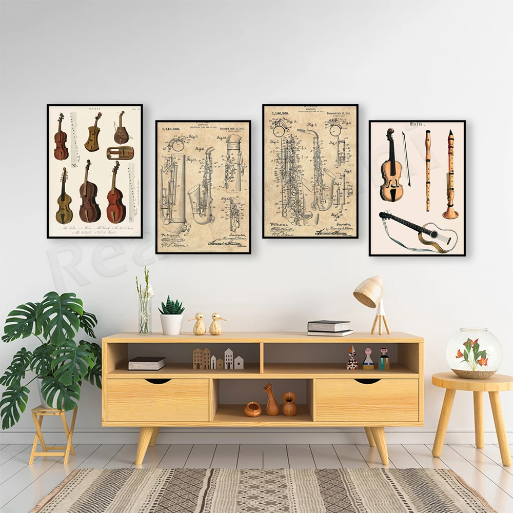 音楽プリント、ヴィンテージバイオリン、ビオラ、チェロ、楽器プ - Musical Instrument Viola のレビューと価格