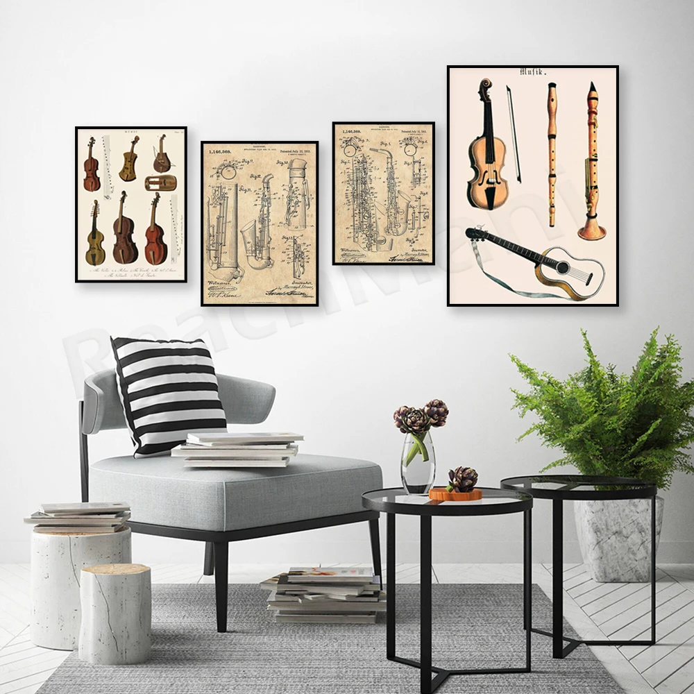 音楽プリント、ヴィンテージバイオリン、ビオラ、チェロ、楽器プ - Musical Instrument Viola のレビューと価格