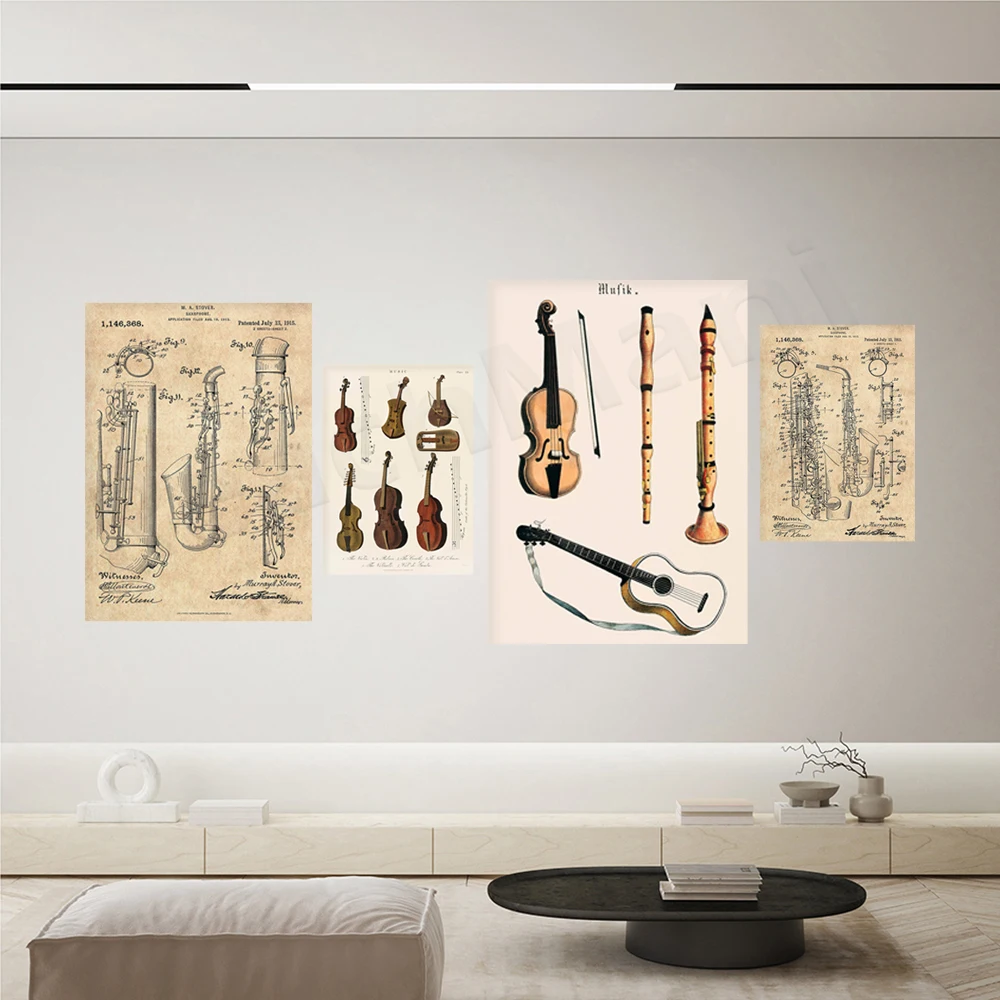 音楽プリント、ヴィンテージバイオリン、ビオラ、チェロ、楽器プ - Musical Instrument Viola のレビューと価格