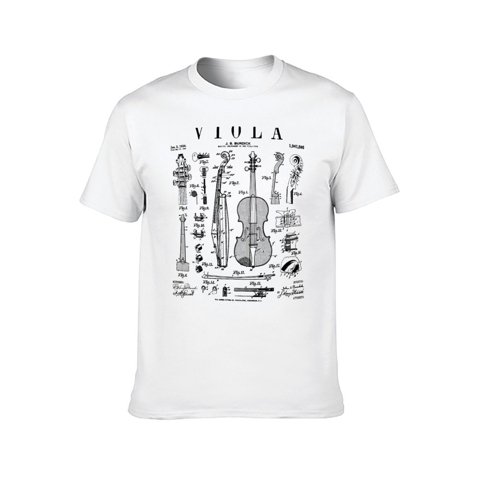 ヴィオラ奏者ミュージシャン楽器ヴィンテージ特許Tシャツ男性T - Musical Instrument Viola のレビューと価格