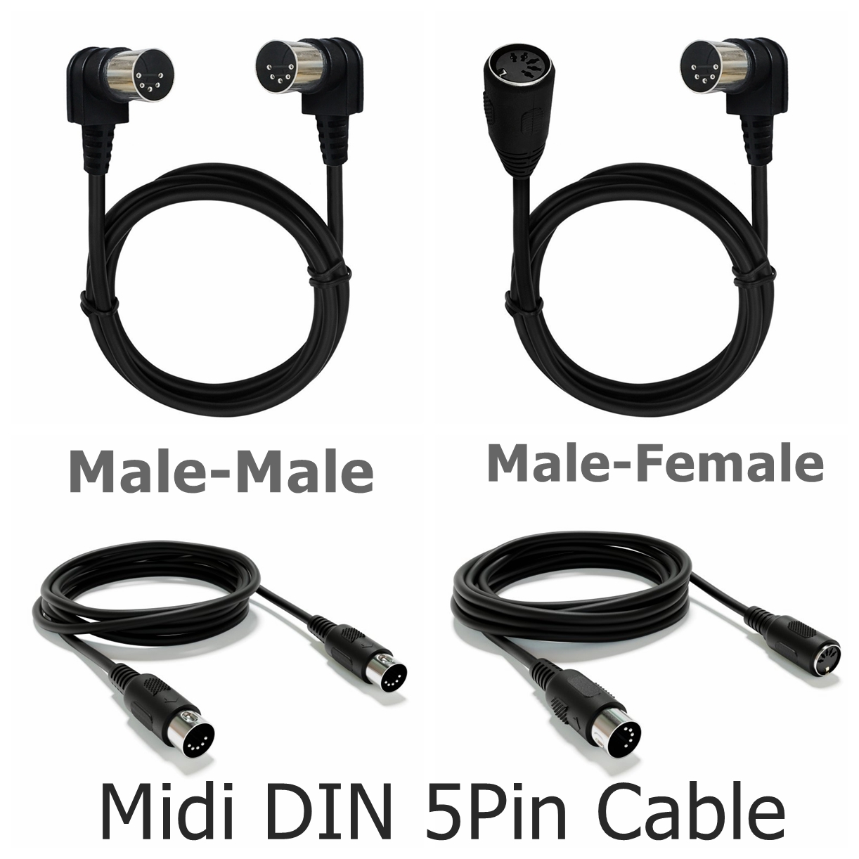 MIDI DIN 5PIN オス-オス延長ケーブル オーディ - Musical Instrument Digital Interface のレビューと価格