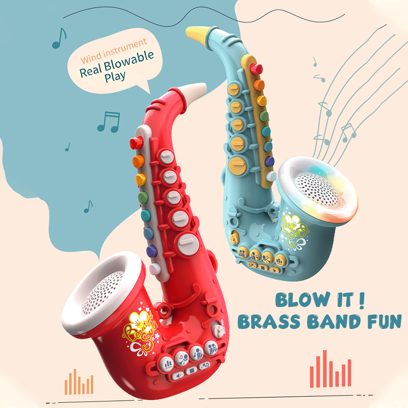 子供用サックスおもちゃ。8つの音階で演奏可能。7つの機能ボタ - Song With Musical Instrument のレビューと価格