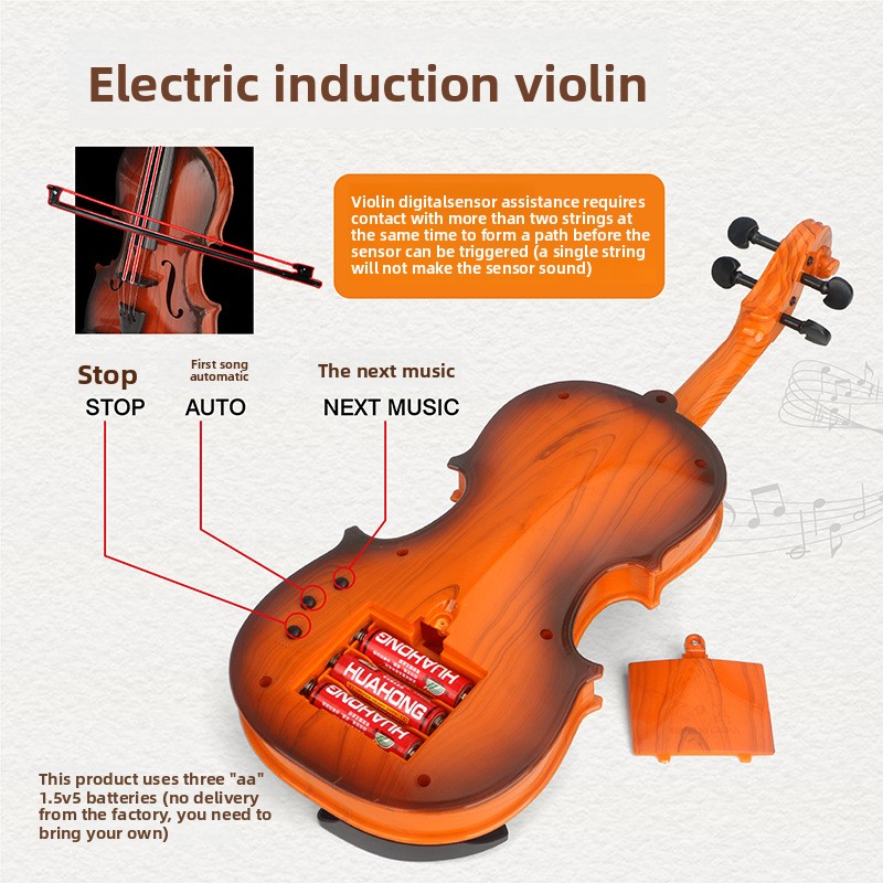 アコースティックバイオリンおもちゃ調節可能な弦シミュレーショ - Musical Instrument Veena のレビューと価格