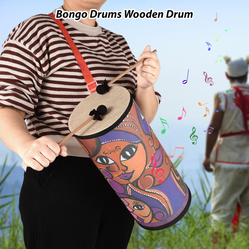 Bongo-2つのスティックとショルダーストラップ、木製ドラ - Bongo Drum Set のレビューと価格
