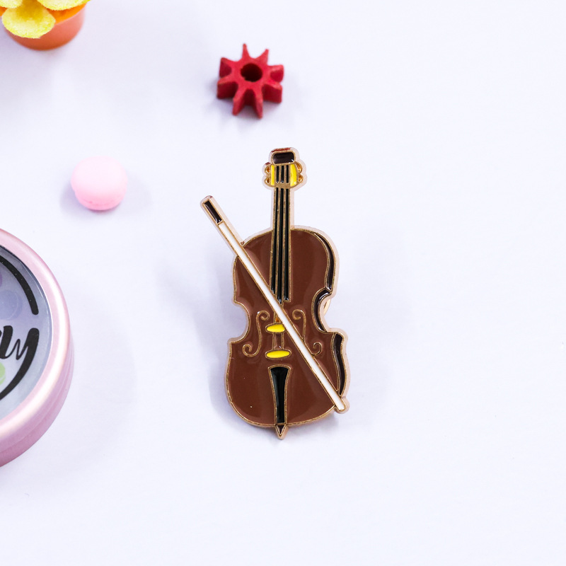 エナメルピンバッジ,漫画のバイオリン,茶色のチェロ,楽器,か - Musical Instrument Veena のレビューと価格